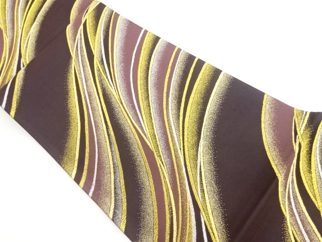 JAPANESE FUKURO OBI / WOVEN WAVY STRIPE